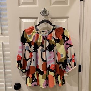 CROSBY by Mollie Burch Multicolor Abstract Puff-Sleeve Top
